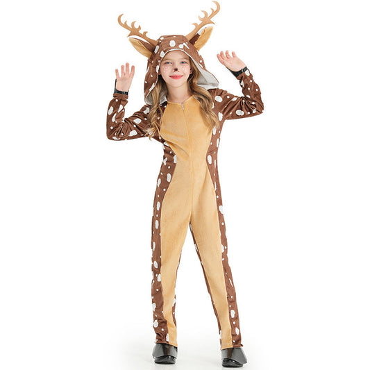 A children's cosplay sika deer stage performance clothes