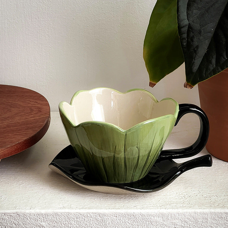 A flower ceramic cup