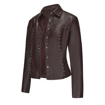 A women's leather jacket