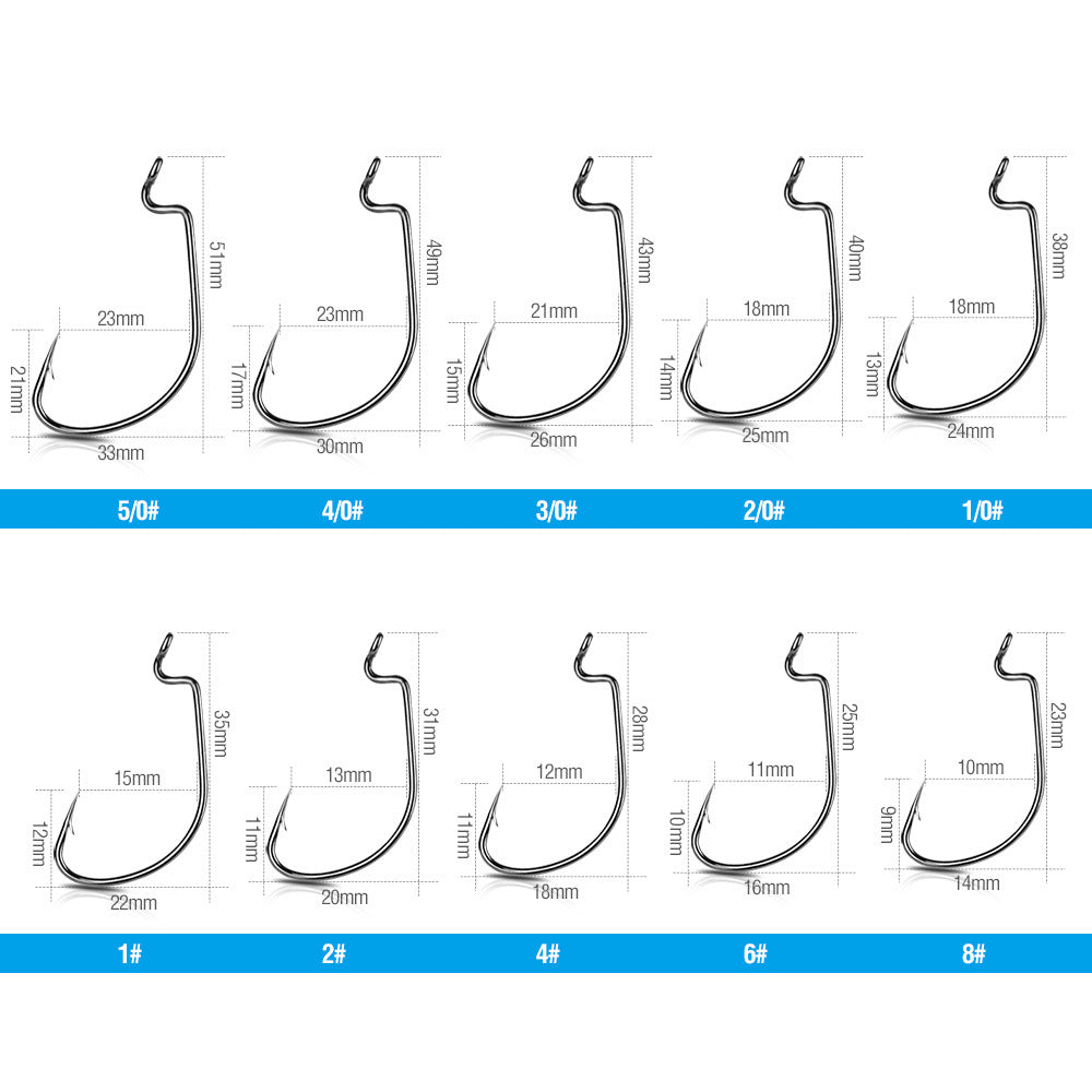 A Luya Wide-bellied Crank Hook with Hole Barbed Fishing Hook