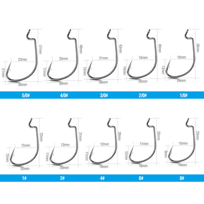 A Luya Wide-bellied Crank Hook with Hole Barbed Fishing Hook