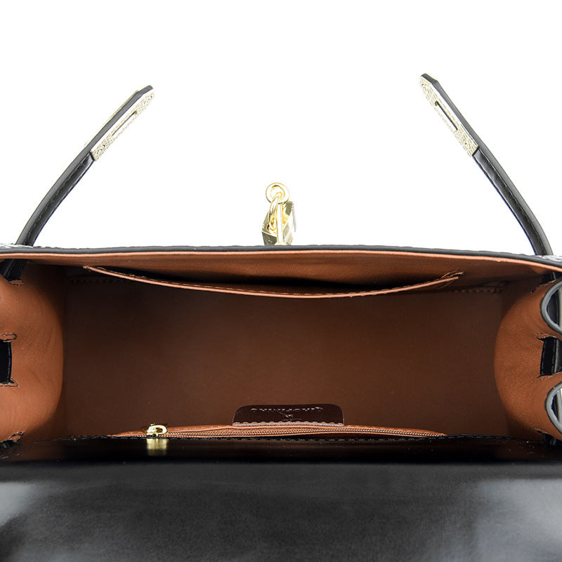 A new crocodile pattern platinum women's bag fashion handbag shoulder bag Kelly bag messenger bag