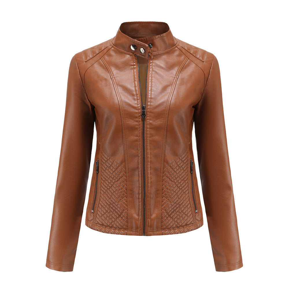 A women's leather jacket