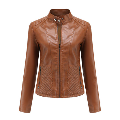 A women's leather jacket