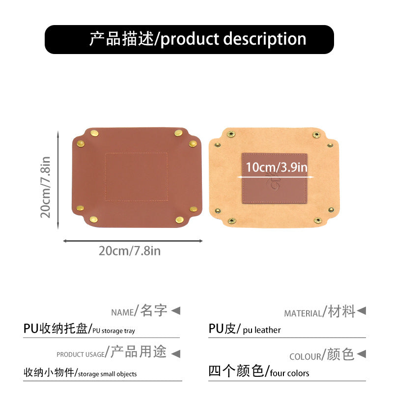 A leather storage tray