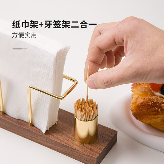 A Solid wood vertical tissue holder