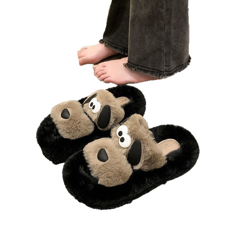 A cartoon plush slipper