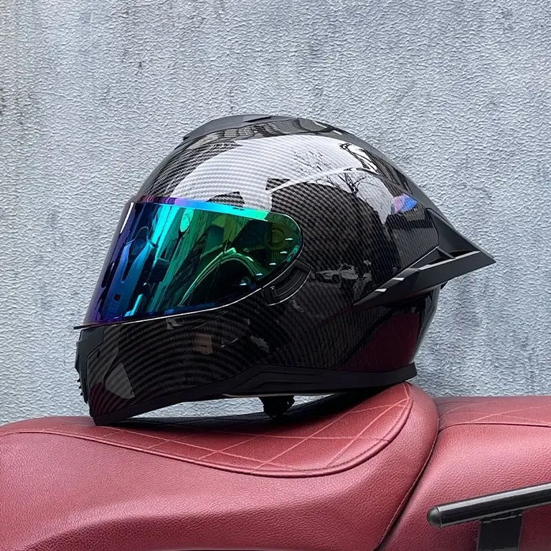 A motorcycle helmet
