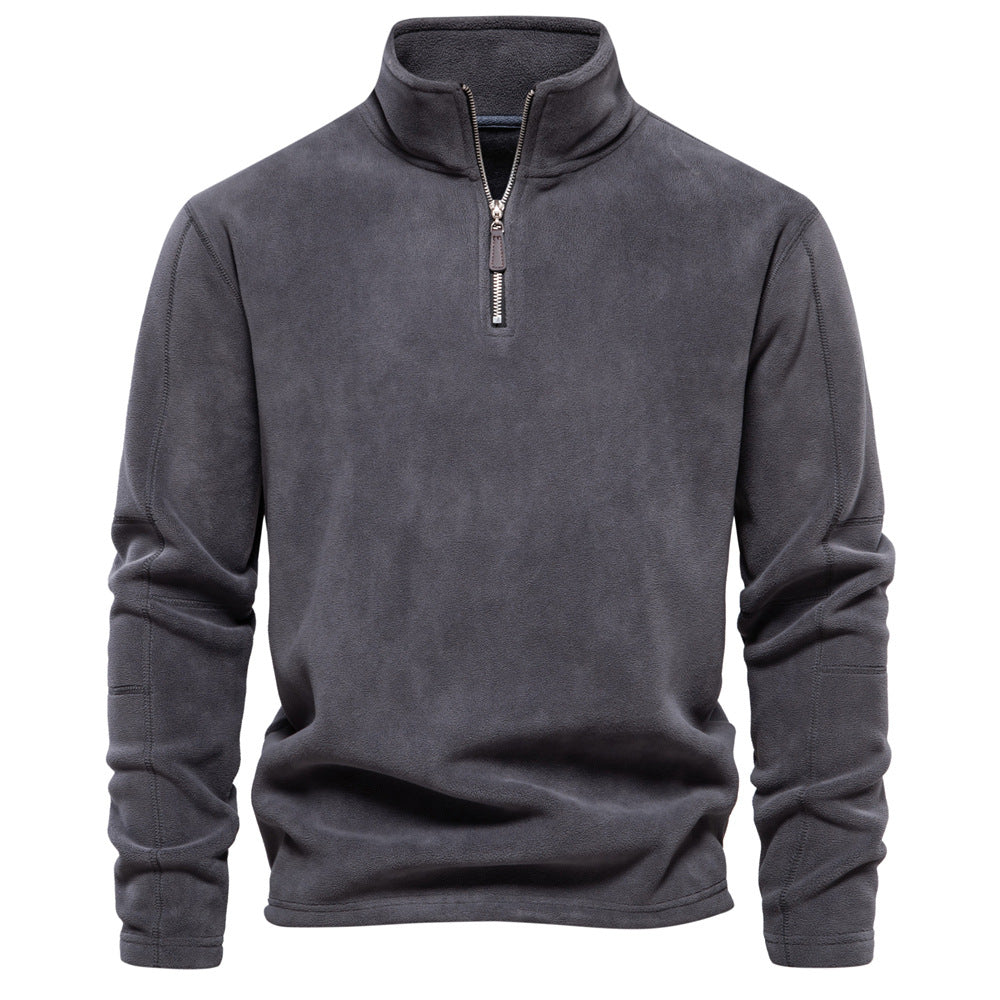 A men's autumn and winter new stand-up collar half zipper long-sleeved sweater stand-up collar