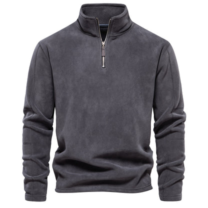 A men's autumn and winter new stand-up collar half zipper long-sleeved sweater stand-up collar