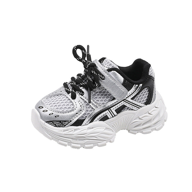 A children's sports shoes boys spring and autumn new girls shoes dad shoes mesh breathable boys running shoes kindergarten