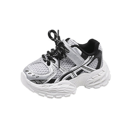 A children's sports shoes boys spring and autumn new girls shoes dad shoes mesh breathable boys running shoes kindergarten