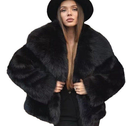 A faux fur coat