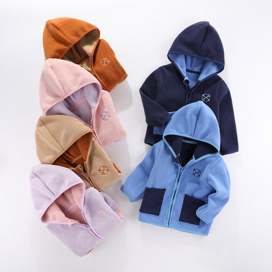 A children's warm fleece jacket for winter