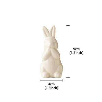 A rabbit shape ceramic handicraft ornament