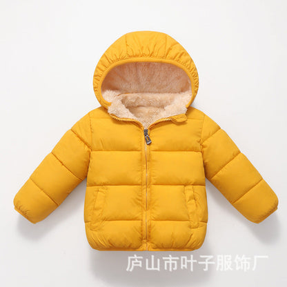 A children's down cotton-padded clothes, winter clothes, down boys and girls, small and medium-sized children's clothing, thick hat-off jacket, children's cotton-padded jacket