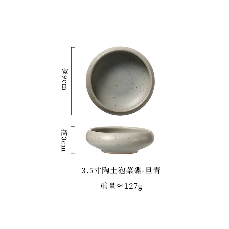 A Coarse pottery sauce plate Household sauce plate Restaurant small dish Japanese ceramic plate High value soy sauce vinegar plate