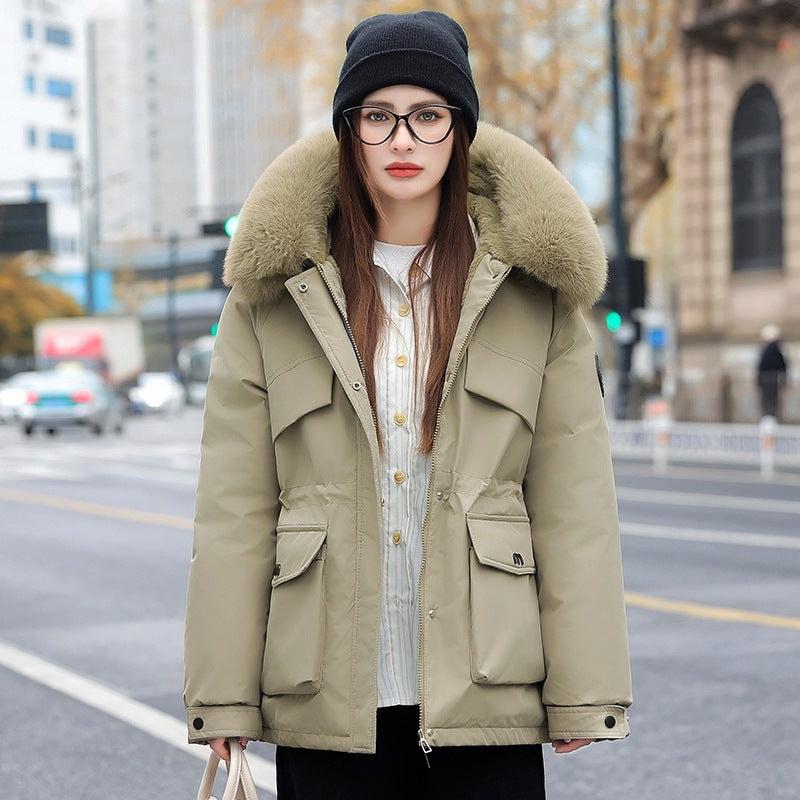 A Fleece-Lined Thickened Warm Jacket