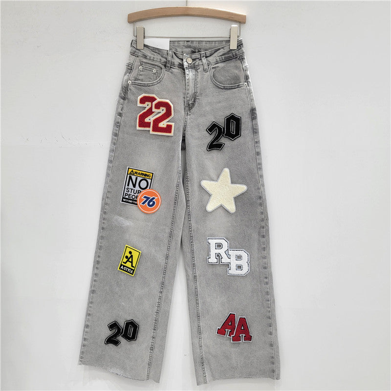 A decorative jeans trousers