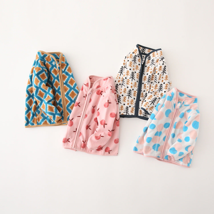 A children's warm fleece jacket for winter
