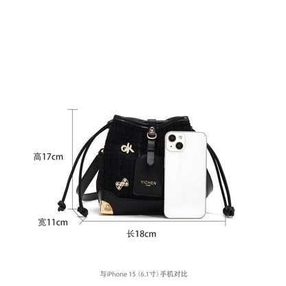 A New [In the Mood for Love] Light Luxury Trend Fashion High Quality Crossbody Bucket Bag 24093-1 Fashion Versatile