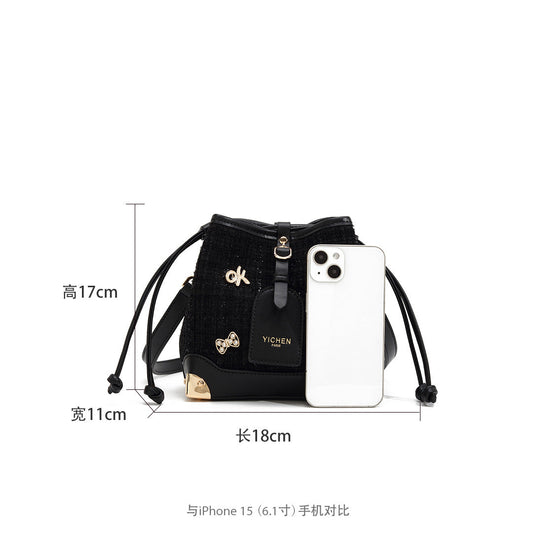 A New [In the Mood for Love] Light Luxury Trend Fashion High Quality Crossbody Bucket Bag 24093-1 Fashion Versatile