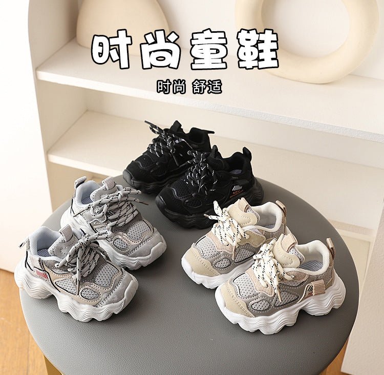 A spring and autumn new children's mesh fashion versatile dad shoes boys soft-soled running shoes