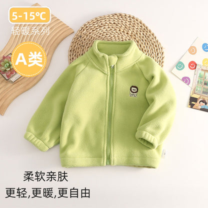 A children's warm fleece jacket for winter