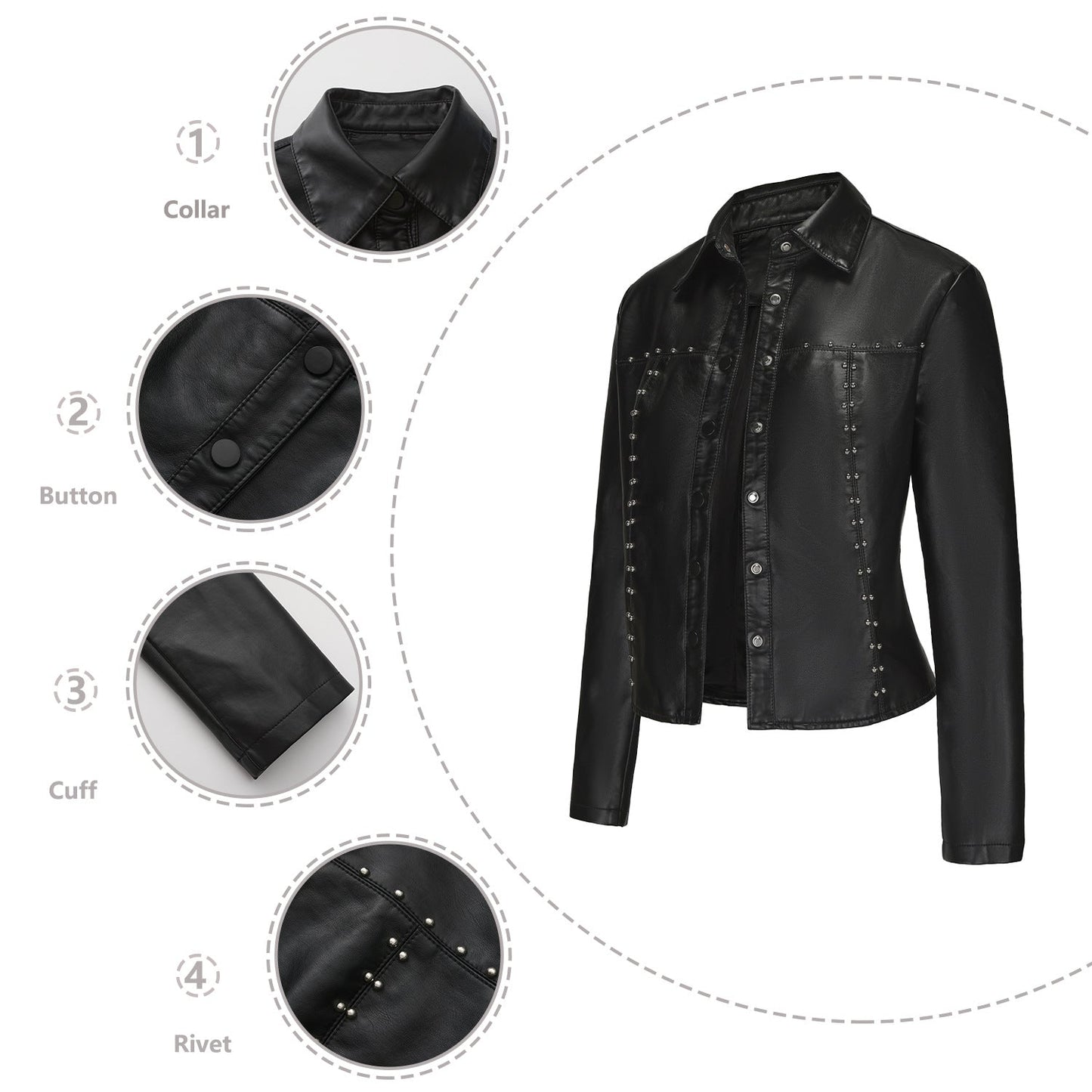 A women's leather jacket