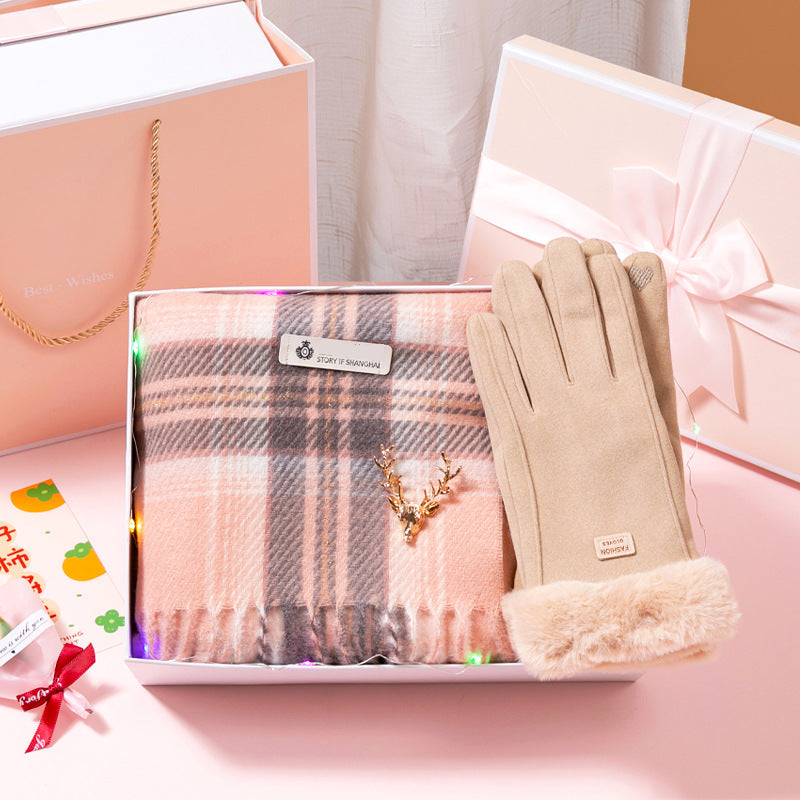 A scarf gloves gift box gift