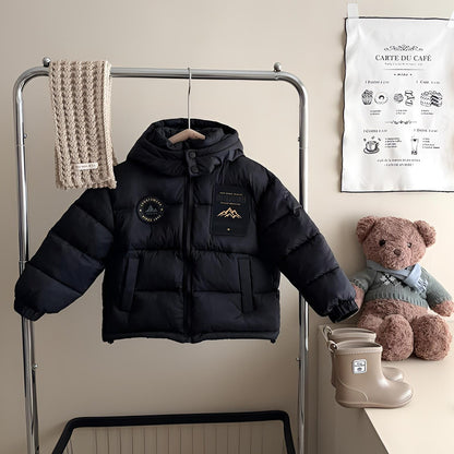 A children's down cotton clothes boys and girls thickened warm winter black gold neutral cotton clothes children's clothes jacket cold