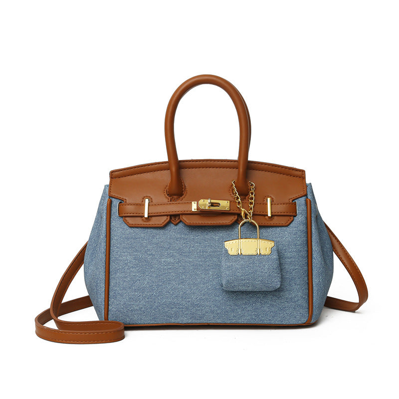 A denim handbag