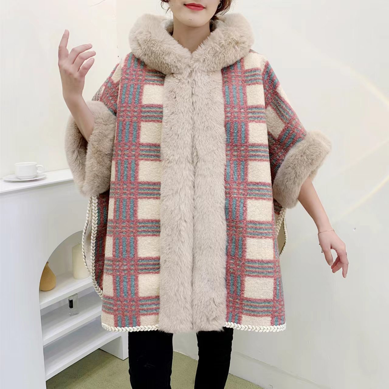 A faux fur jacket