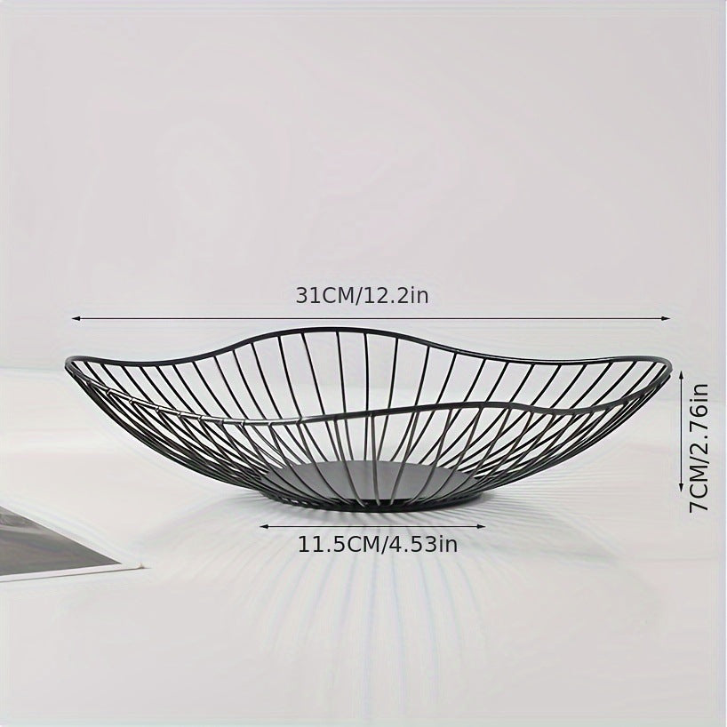 A wrought iron snack fruit plate