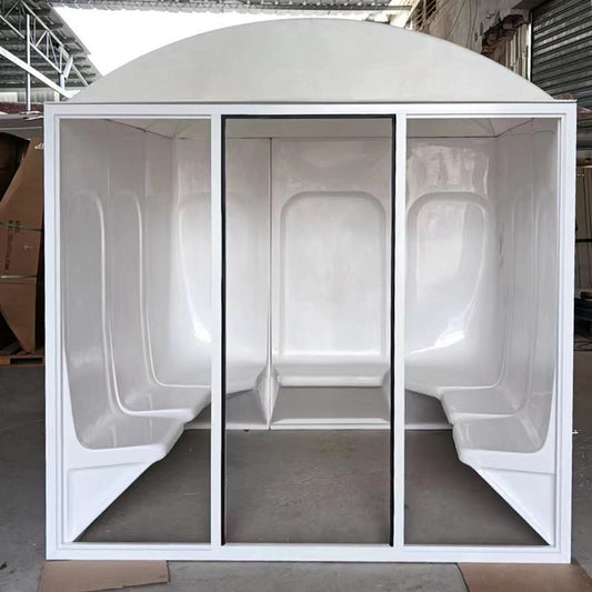 A acrylic multi-person wet steam room