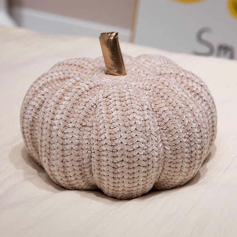 A wool pumpkin throw pillow decorative ornament