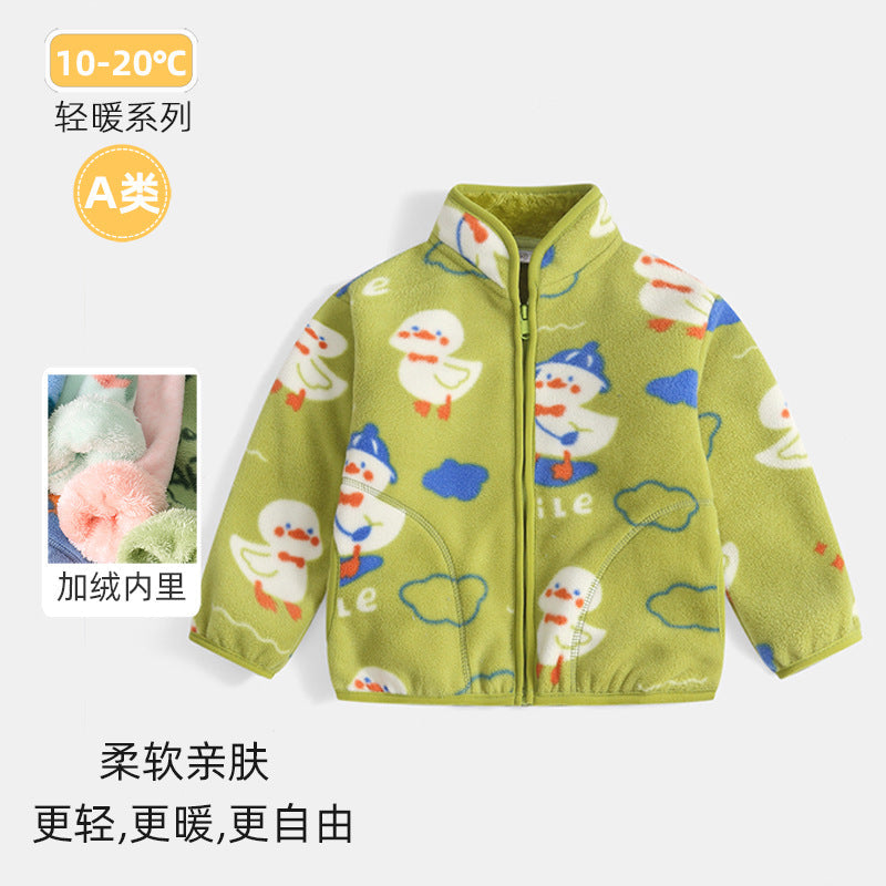 A children's warm fleece jacket for winter
