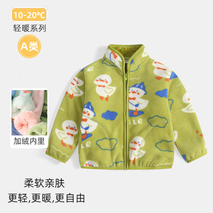 A children's warm fleece jacket for winter