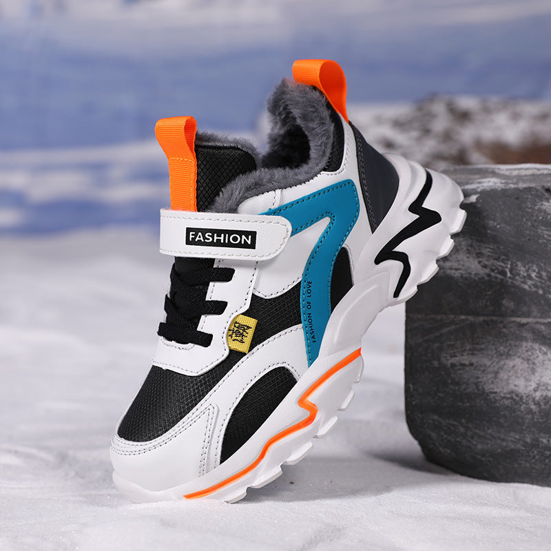 A boys cotton shoes sports shoes new velvet cotton shoes medium