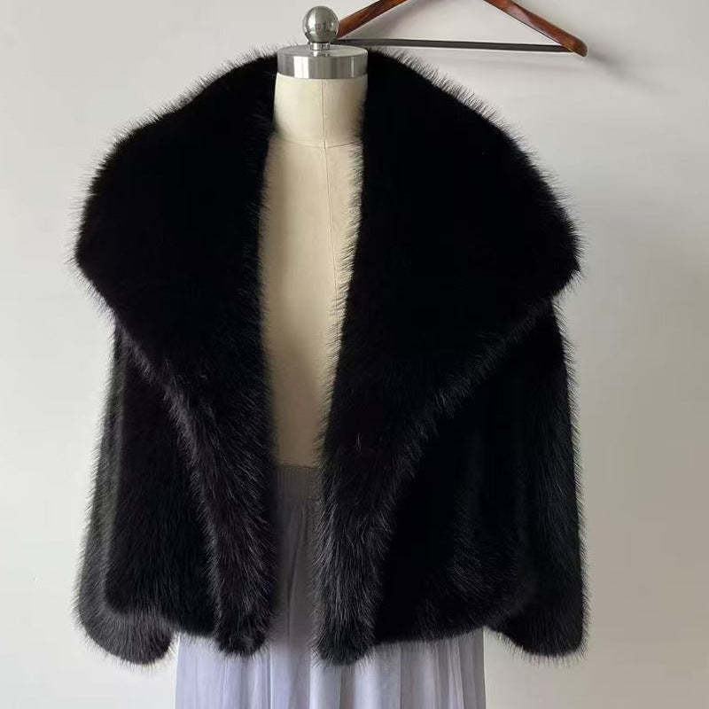 A faux fur coat