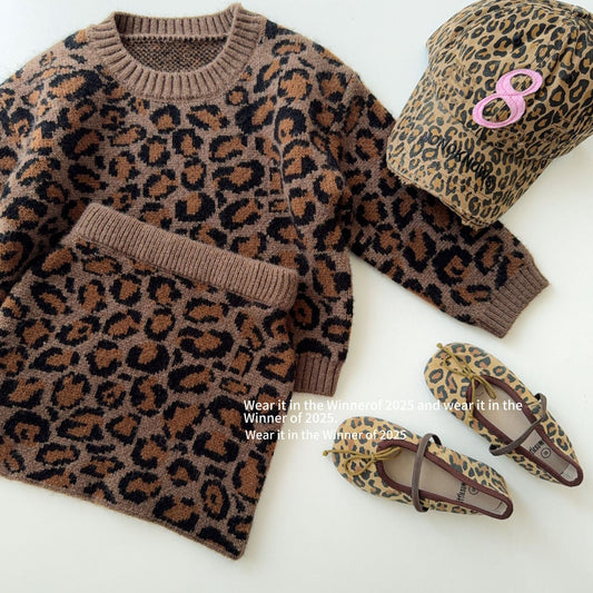 A leopard print sweater set