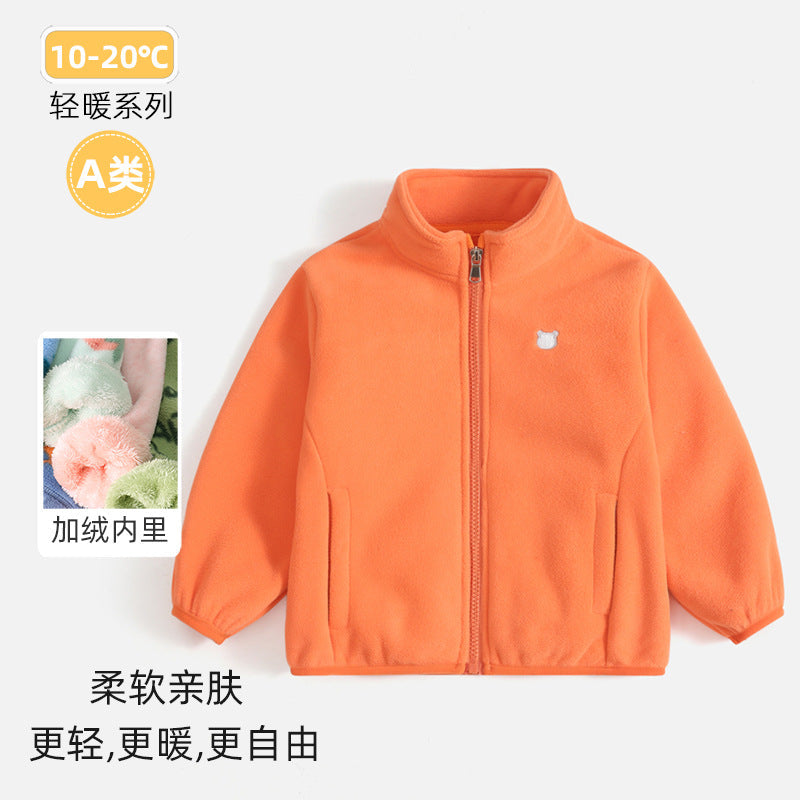 A children's warm fleece jacket for winter