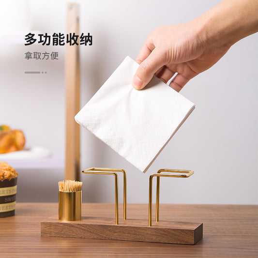 A Solid wood vertical tissue holder