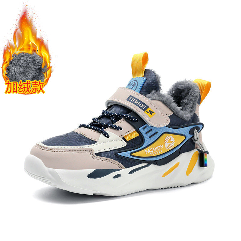 A boys cotton shoes sports shoes new velvet cotton shoes medium