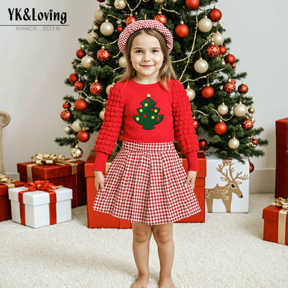 A children's long-sleeved mesh dress