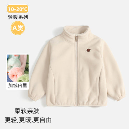 A children's warm fleece jacket for winter