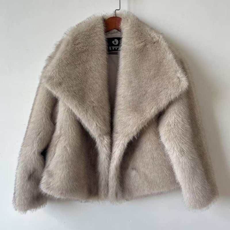 A faux fur coat