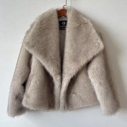 A faux fur coat
