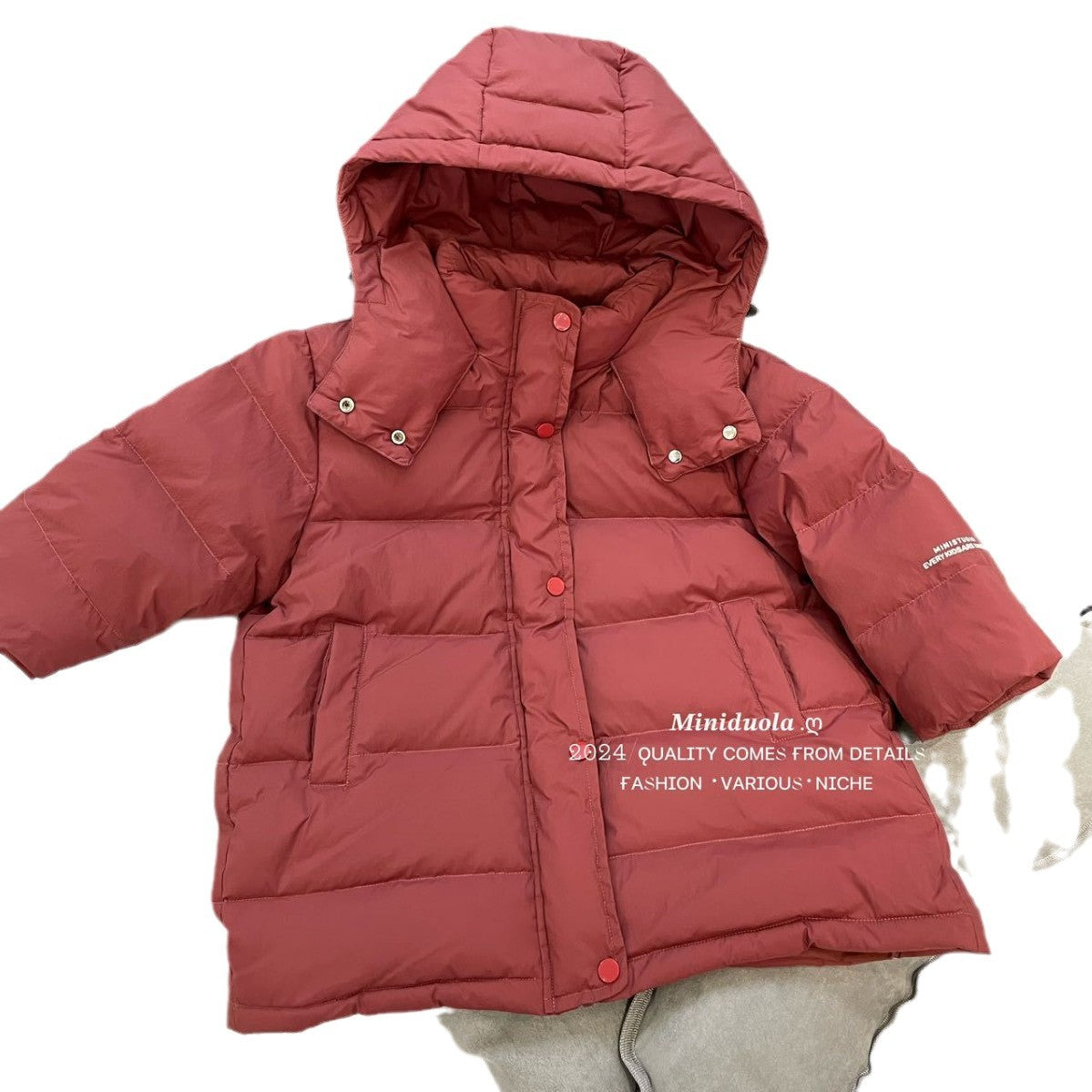 A autumn and winter new Korean version of children's cold clothing fashionable versatile Korean version thickened hooded warm jacket warm hands