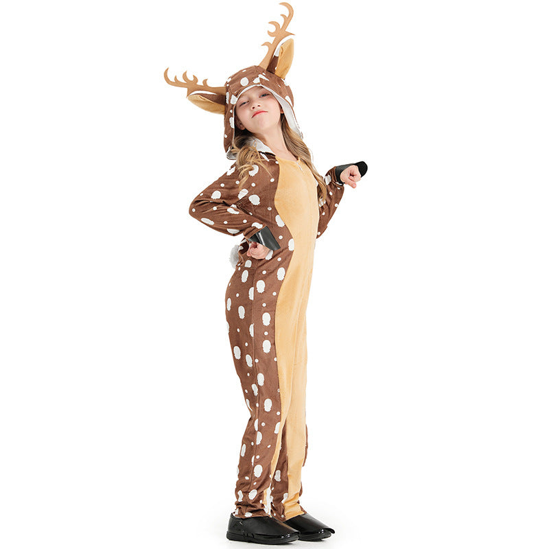A children's cosplay sika deer stage performance clothes